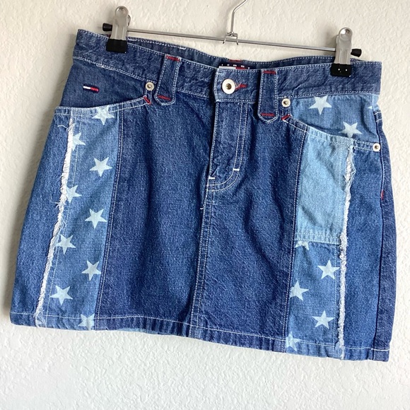 SUMMER CLOSEOUT ☀️ \Tommy Hilfiger\ Americana Denim Mini Skirt - Picture 4 of 13